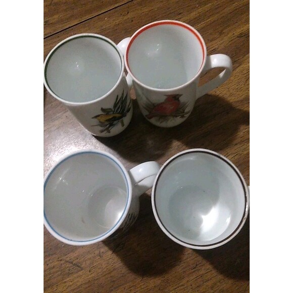 Vintage Chadwick Miller Wild Birds Mugs Lot of 4 Tea Coffee Hot Beverage Cups - Picture 4 of 4